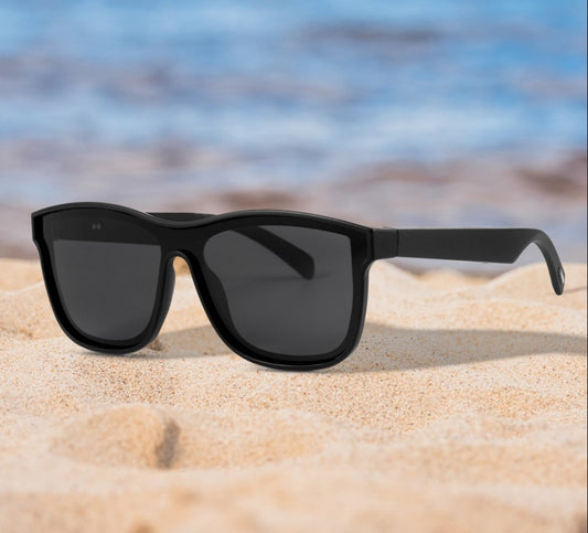 Smart Glasses - Semi-Open Bluetooth Glasses, music, call, voice control sports Sunglasses - Black